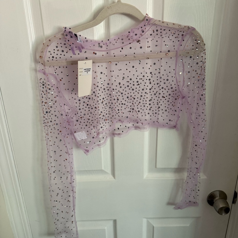 Hot & Delicious Lavender Beaded Blouse